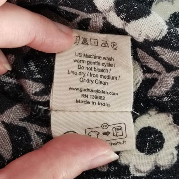 Gudrun Sjoden Linen Shirt - Oversized L, Scandi, Abstract Modern Floral - Picture 8 of 8